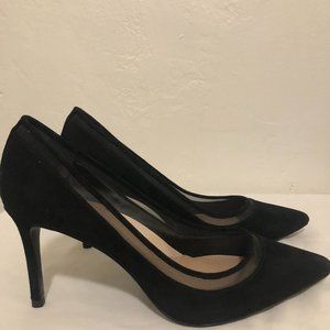 Elegant Black Soft Suede Stilettos - 8.5 but fits like 8 - 3.5" Heel